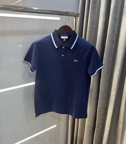 Lacost e Petrol Blue Logo Work Premium Polo T-Shirt