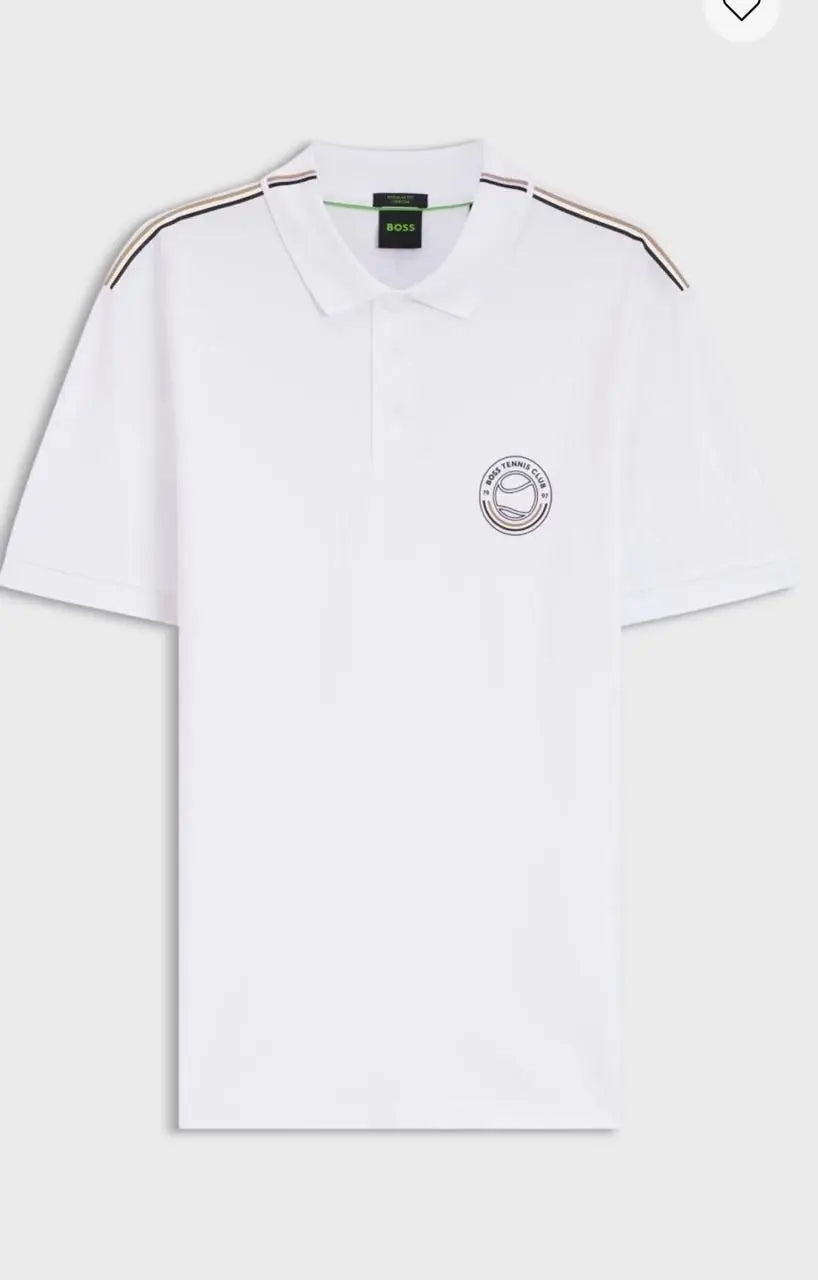 Hugo Bos s White Logo Work Premium Polo T-shirt