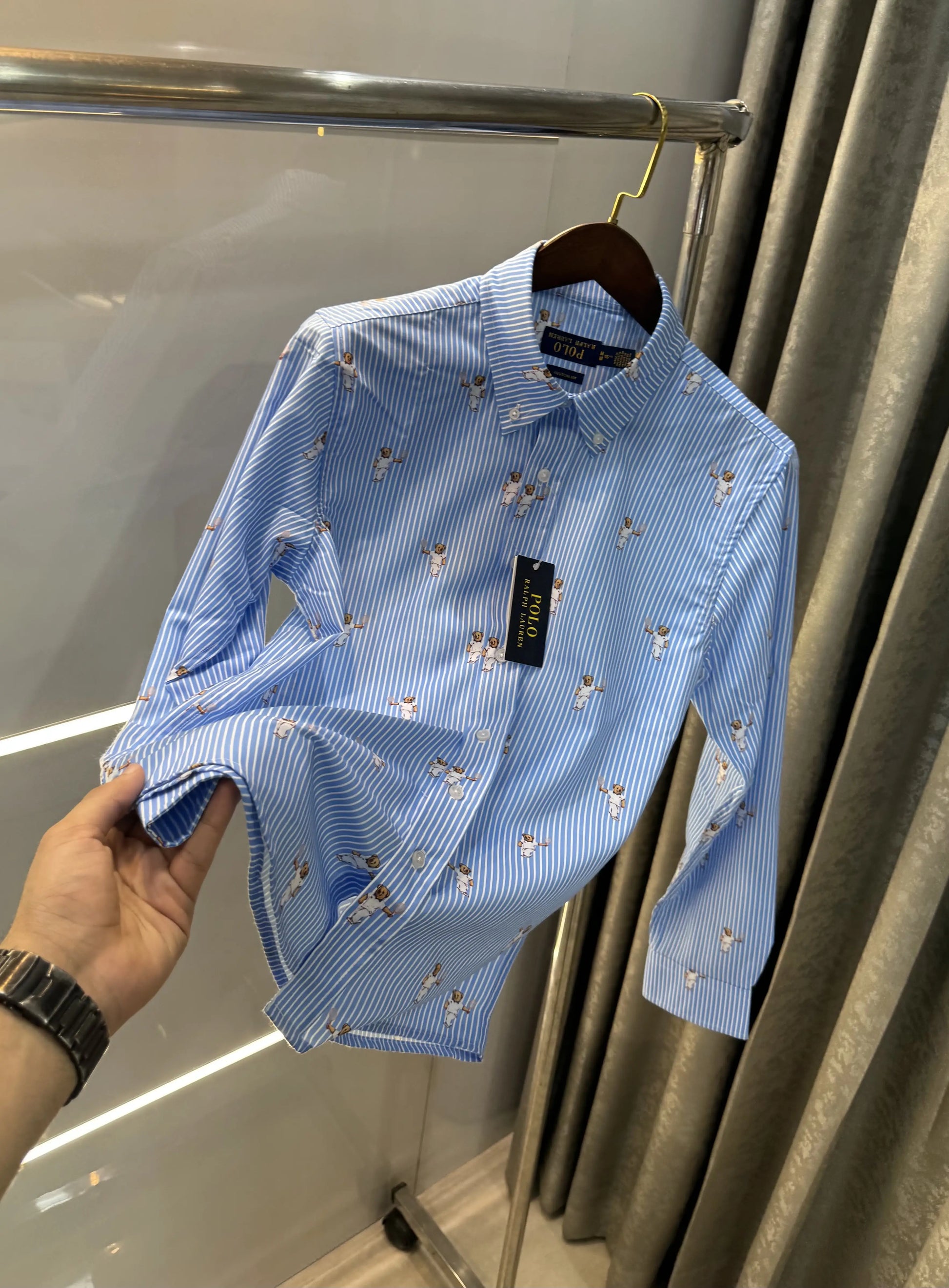 Ralph Lauren Sky Blue Teddy Premium Shirt