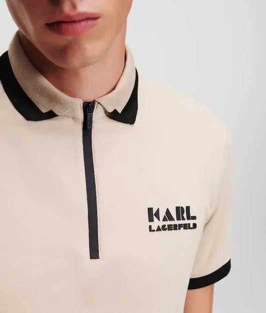 Karl Lagerfled Beige Imported Polo T-Shirt