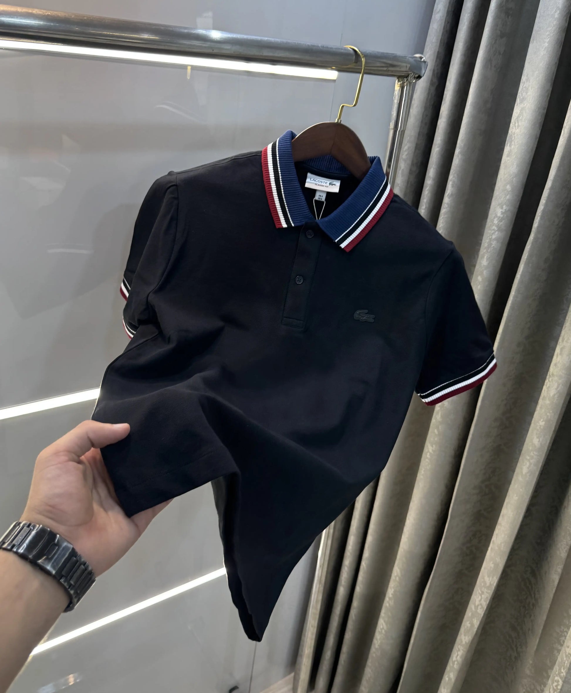 Lacost e Black Logo Work Premium Polo T-Shirt