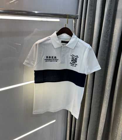 Ralph Lauren White Logo Work Premium Polo T-shirt