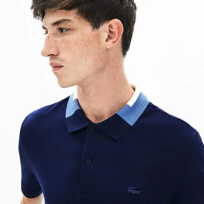 Lacost e Petrol Blue Embroidery Logo Premium Polo T-Shirt