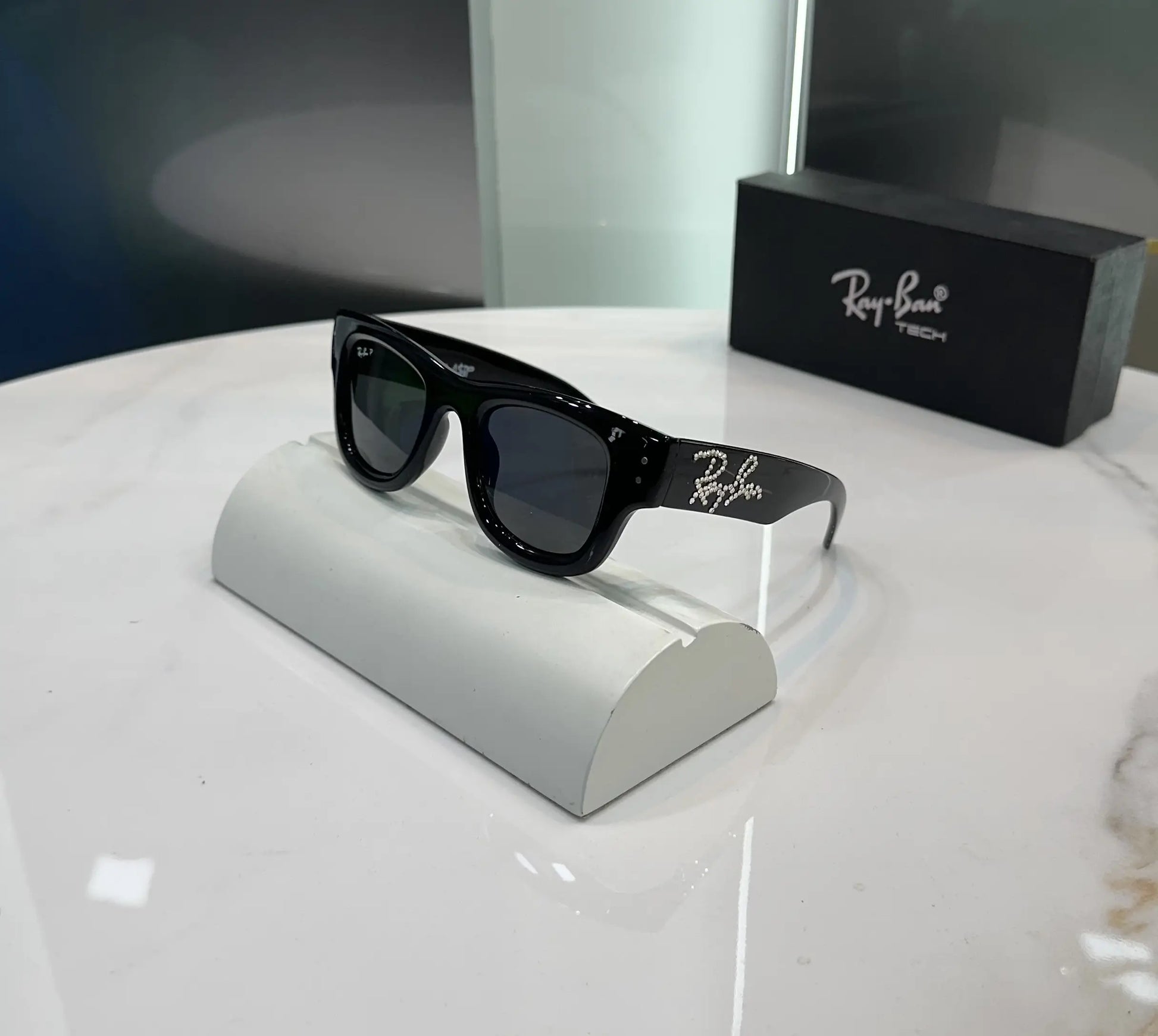 RayBan All Black Diamond Puffer Premium Shades 940