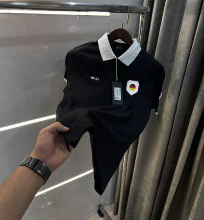 Hugo  Bos s Black Logo Work Premium Polo T-shirt