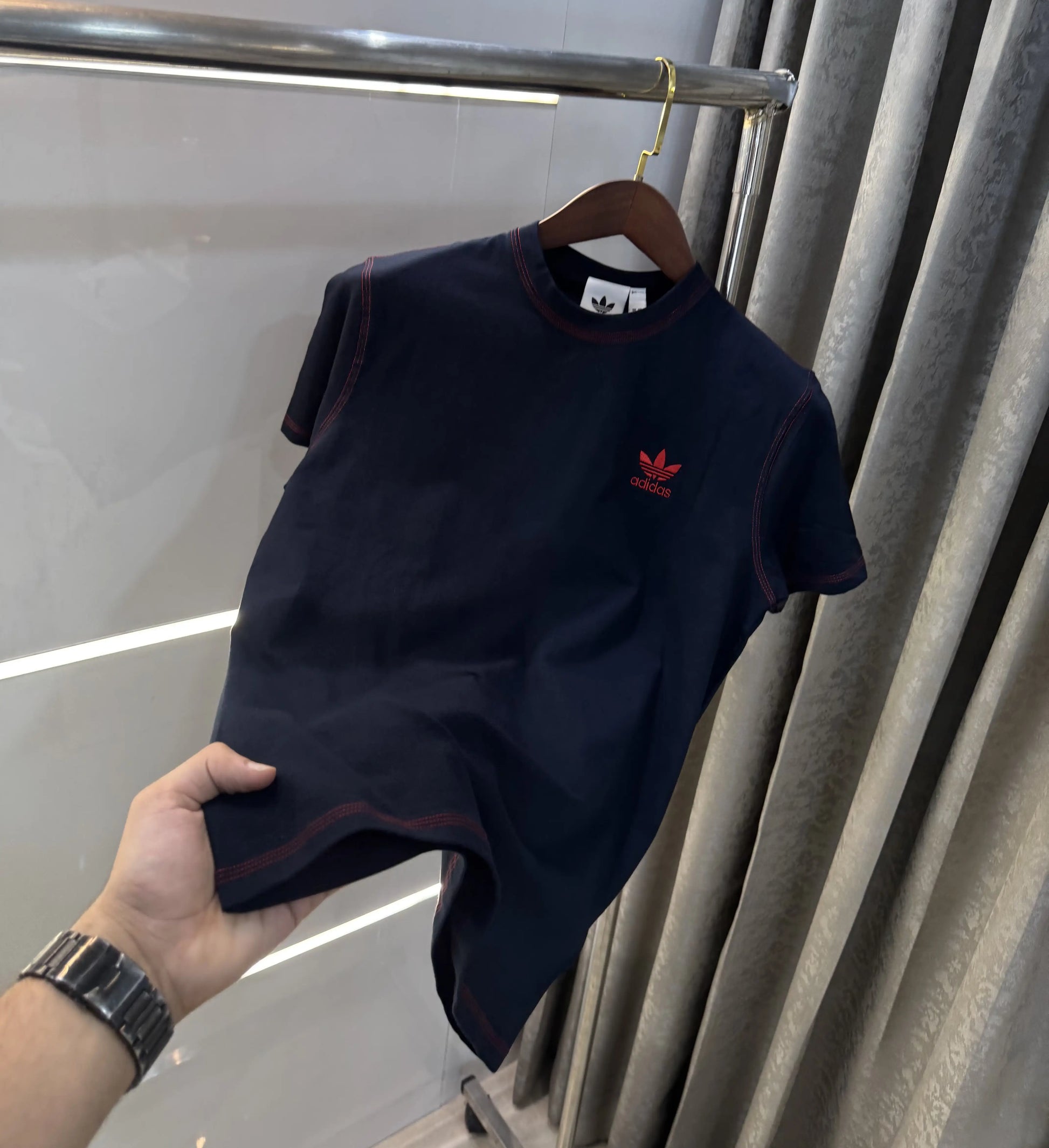 Adidas Navy Blue Printed Premium Classic T-Shirt