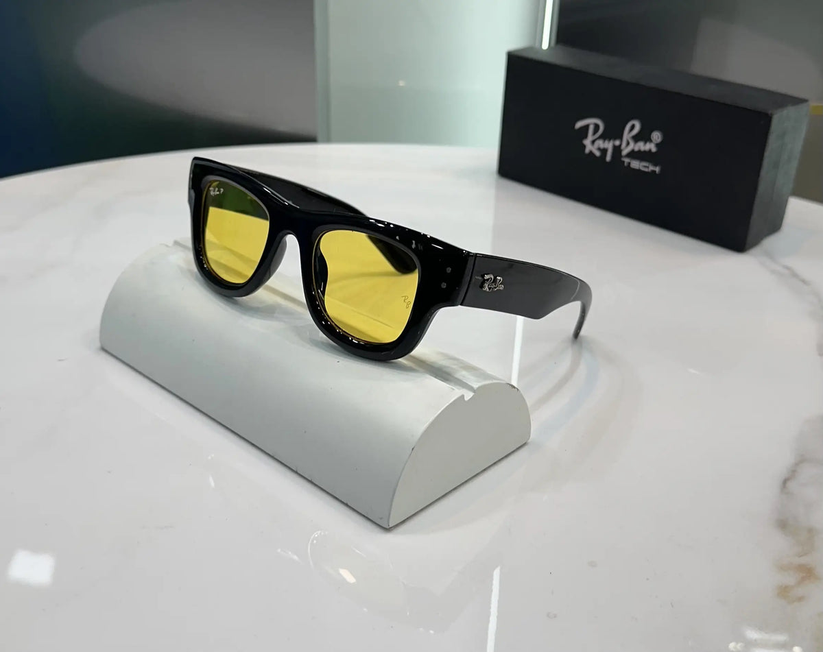 RayBan Black Yellow Puffer Premium Shades 940