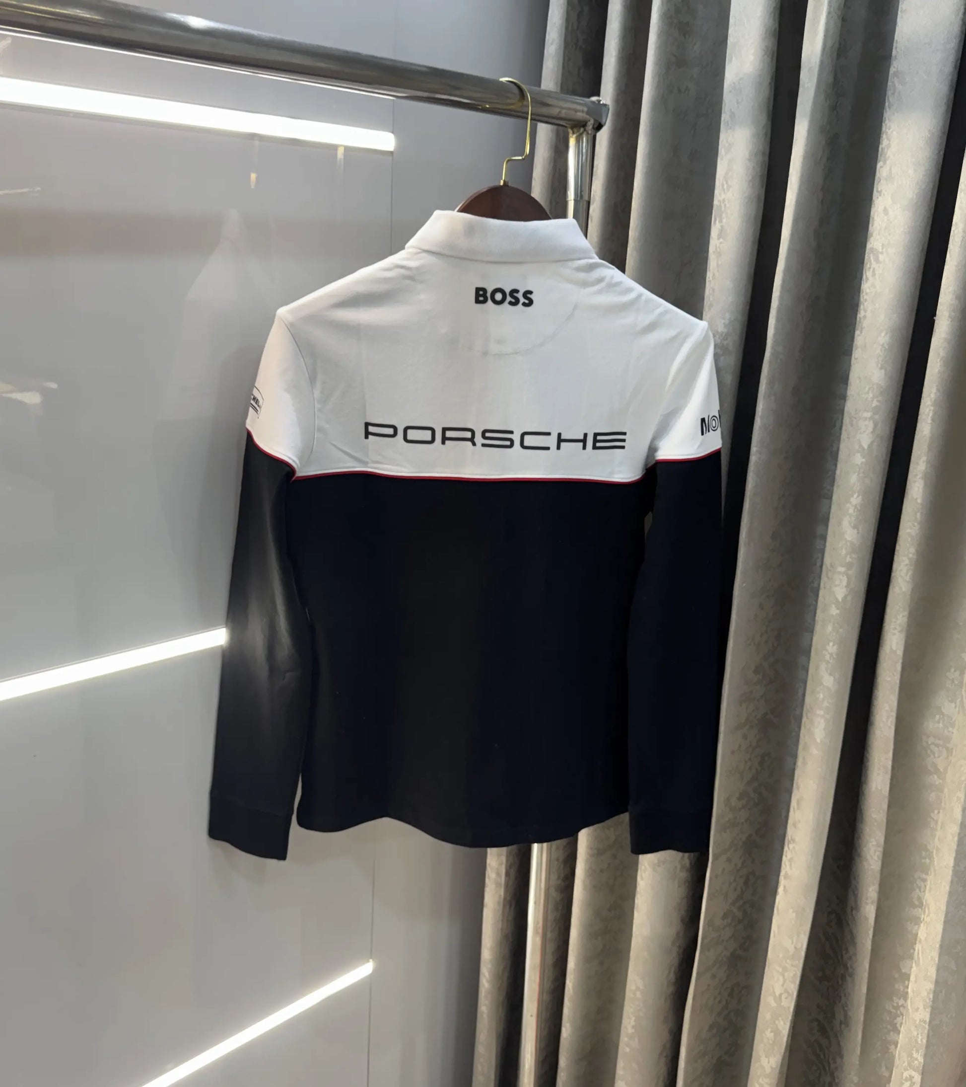 Hugo  Boss Black White Logo Work Premium Full Sleeve Polo T-Shirt