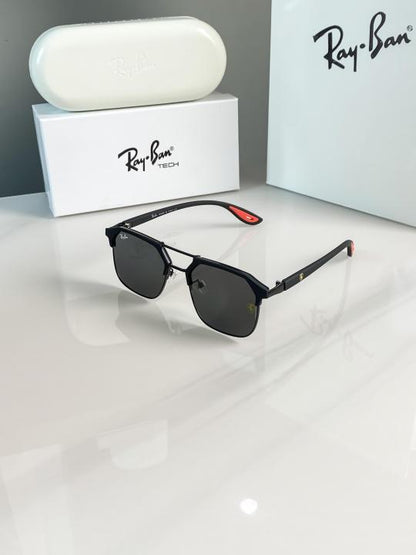 Luxury Square Black Rimless Sunglasses