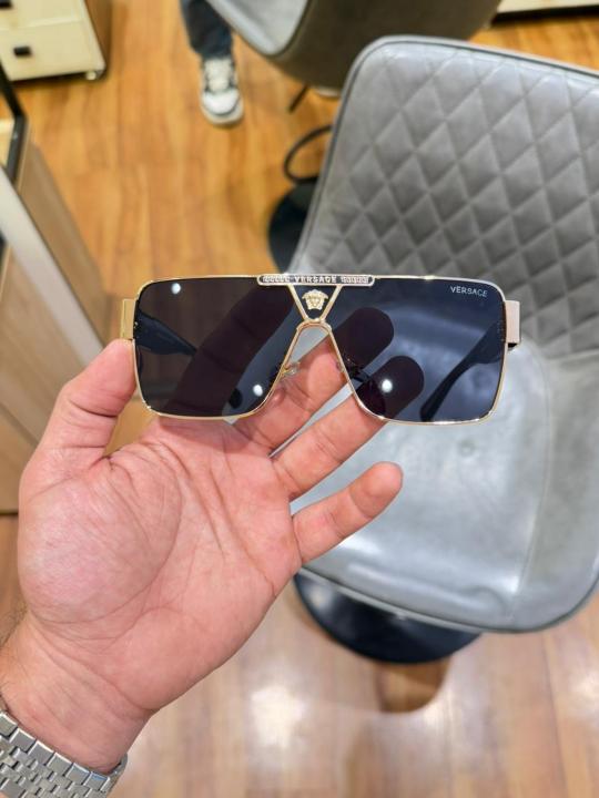 Luxury Square Rimless Black Gold Sunglases