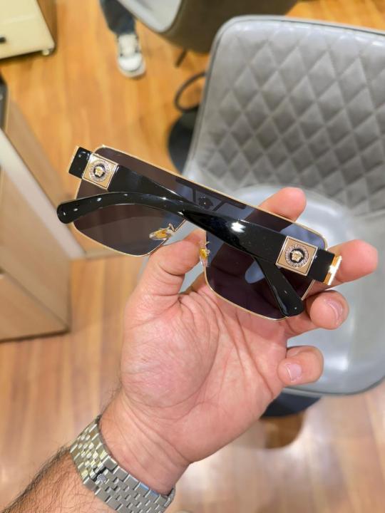 Luxury Square Rimless Black Gold Sunglases