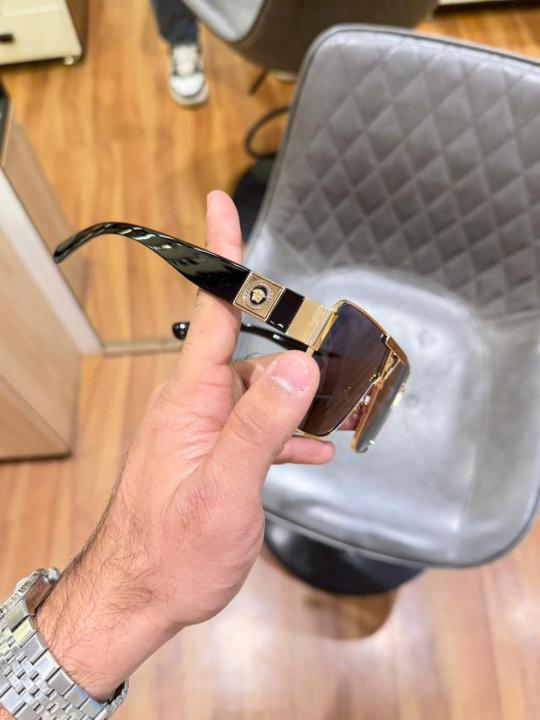 Luxury Square Rimless Black Gold Sunglases
