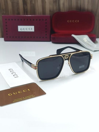 Guccii 1295 Gold/Black (Premium Sunglass)