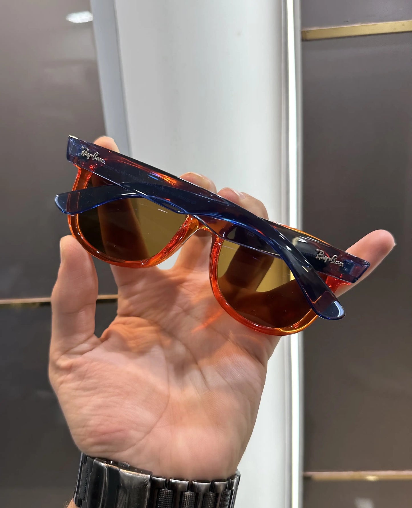 Ray Bann 0502 Premium Orange/Blue (Reverse Model)